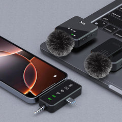 Wireless Lavalier Microphone Set - Noise Reduction for Phone Camera PC