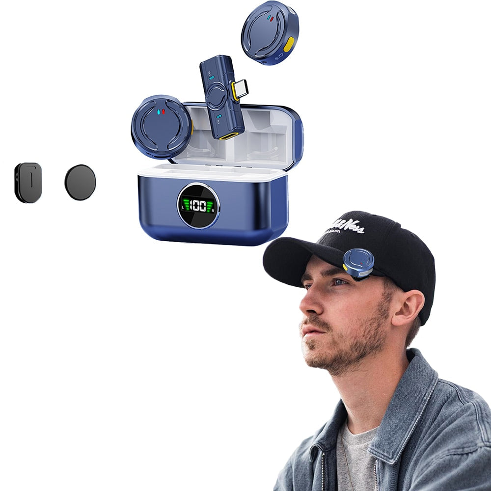 Type-C Wireless Lavalier Microphone - Charging Case for iPhone iPad Android