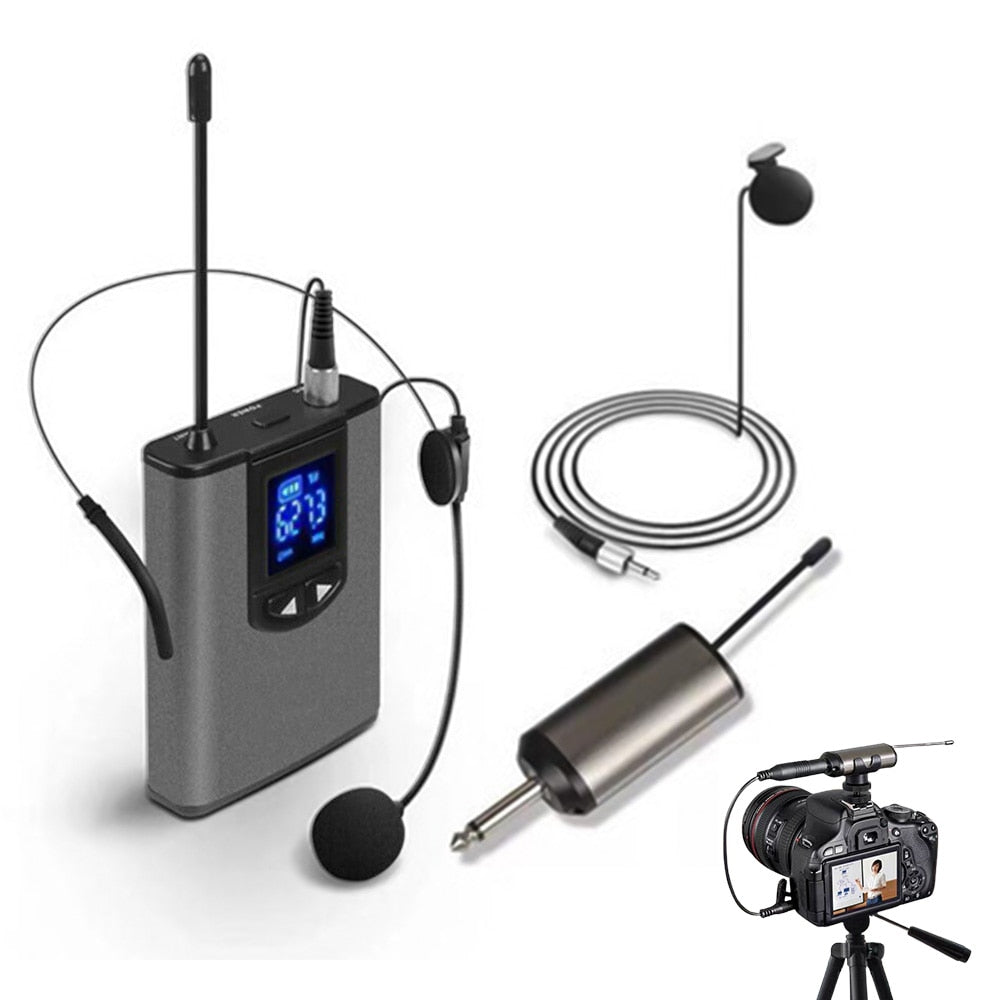Wireless UHF Lavalier Microphone for Clear Audio Recording