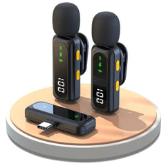LED Display Wireless Lavalier Microphone - For Android Apple Phones