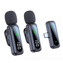 LED Display Wireless Lavalier Microphone - For Android Apple Phones