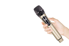Gold Wireless Handheld UHF Microphone System for Karaoke