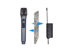 Gray Wireless Handheld UHF Microphone System for Karaoke
