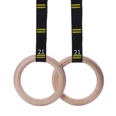 Adjustable Wooden Gymnastic Rings Set for Home Fitness Training