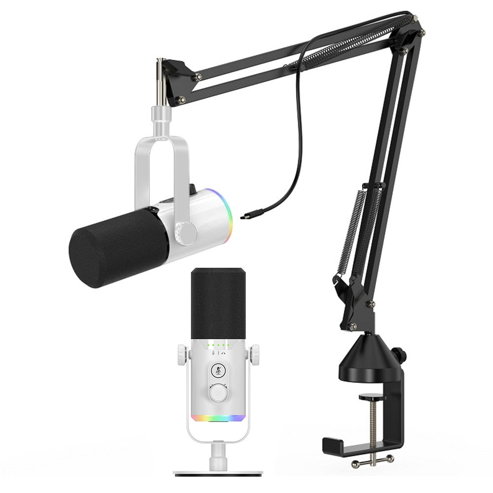 XLR/USB RGB Microphone for PC Gaming Podcast Streaming