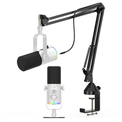 XLR/USB RGB Microphone for PC Gaming Podcast Streaming