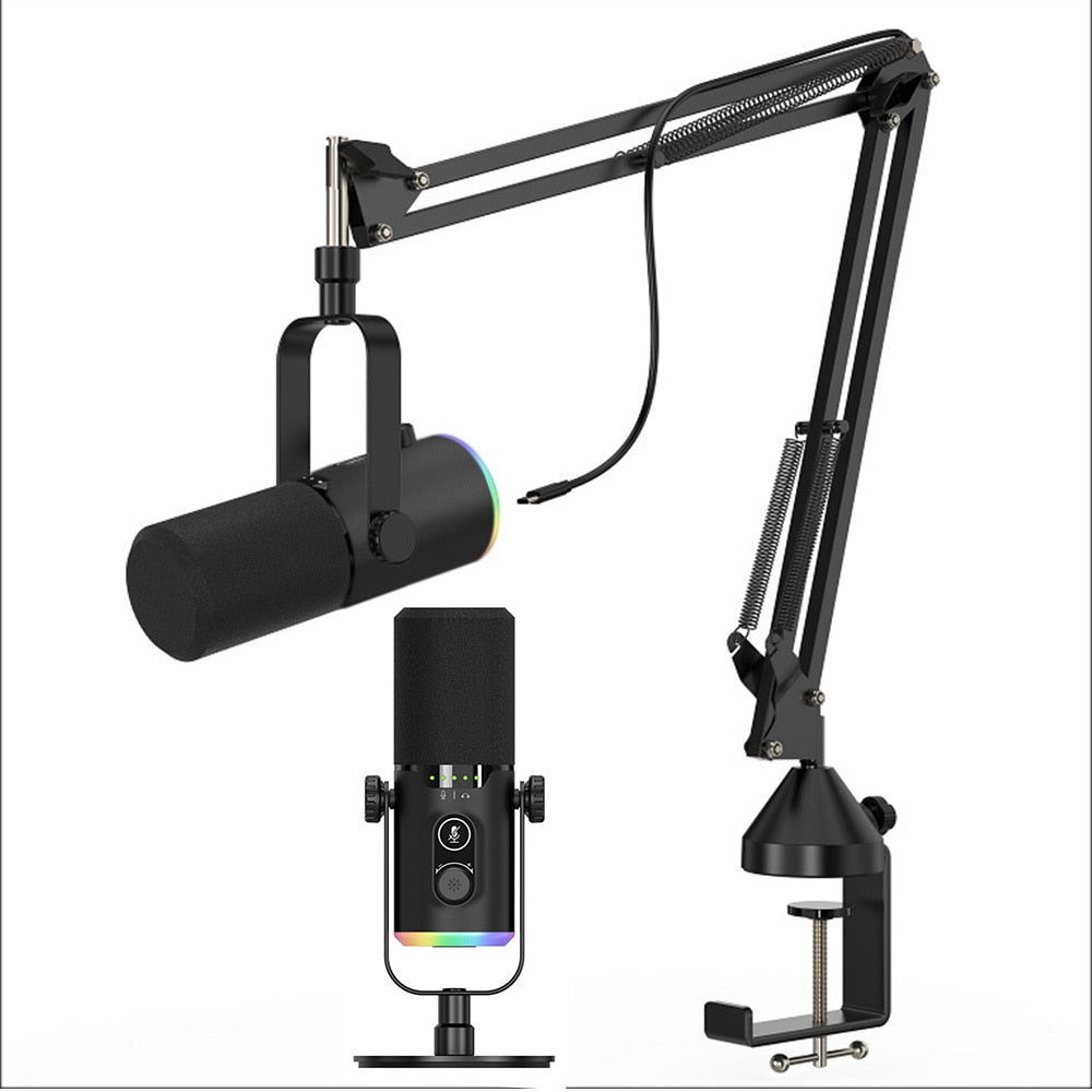 XLR/USB RGB Dynamic Microphone - Style 2 for PC Gaming Podcast