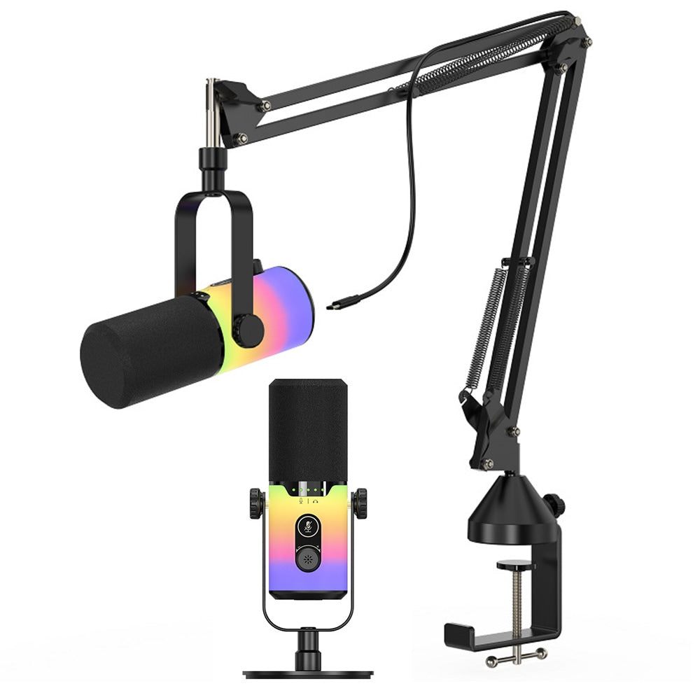 XLR/USB RGB Dynamic Microphone - Style 3 for PC Gaming Podcast