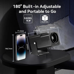 Portable 4K Android 12.0 Mini WiFi Projector for Home Use
